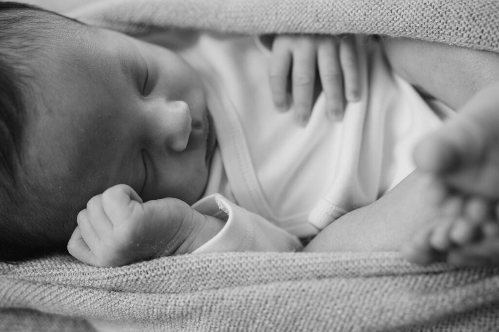 Newborn baby 17 days old bw picture